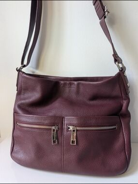 Atelier Noir By Rudsak Burgundy Genuine Leather Crossbody Shoulder Bag